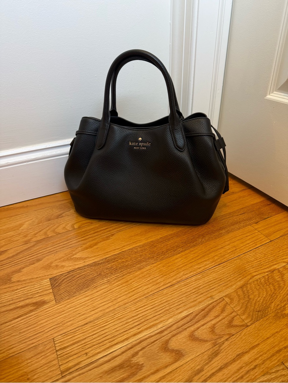 Kate Spade Black Leather Dumpling Satchel Shoulder Bag